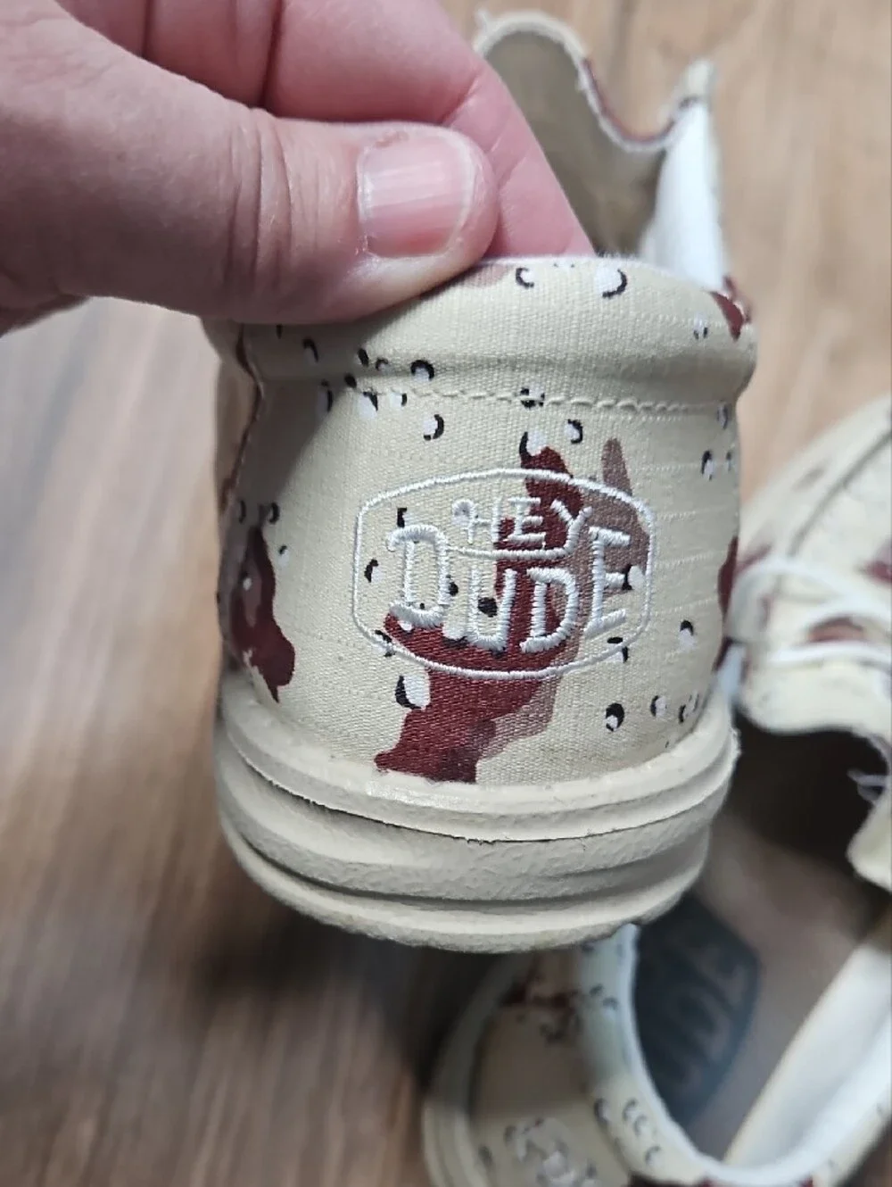 Hey Dude Men's Slip-On Loafers in Cream & Brown Desert Camo 8